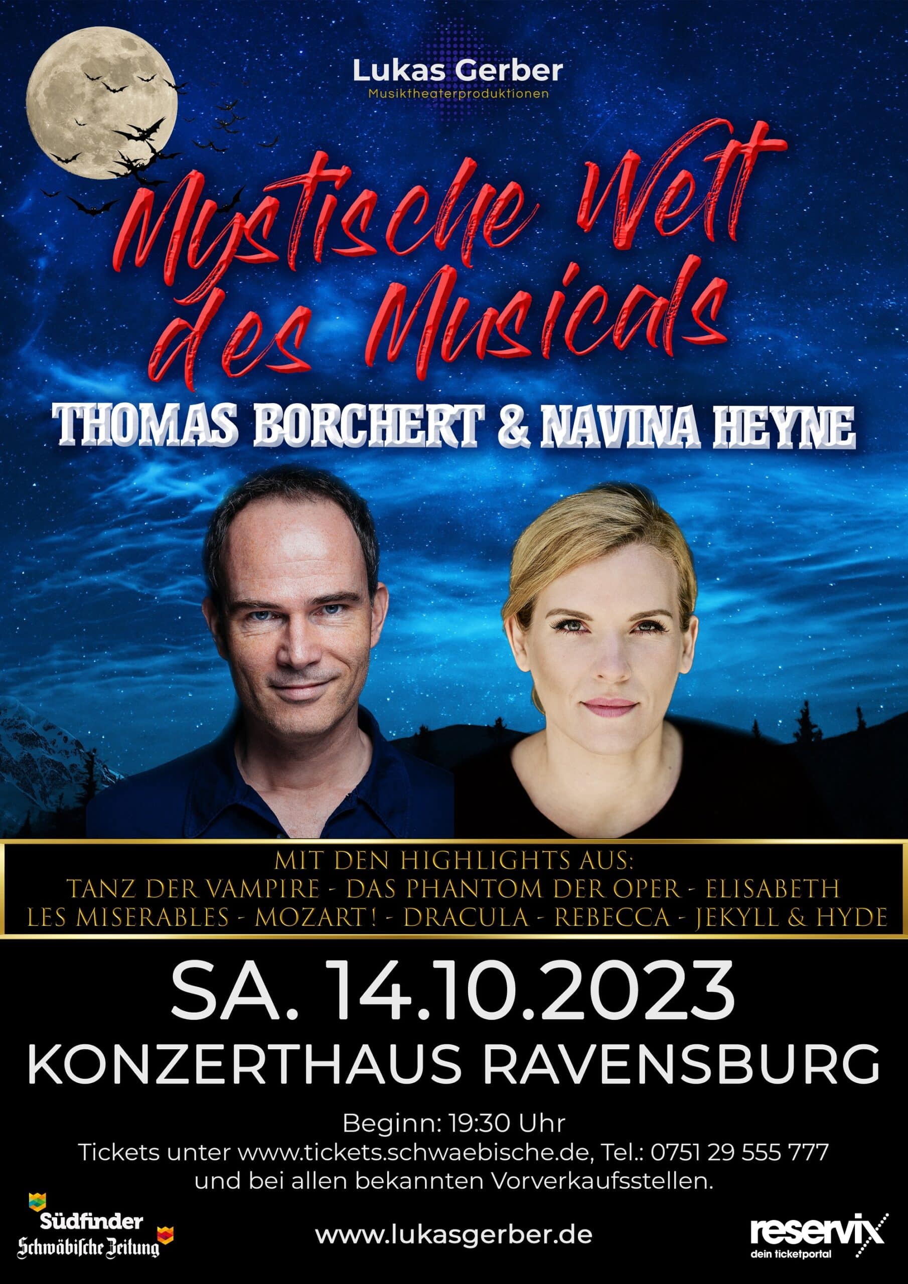 Mystische Welt des Musicals – Konzerthaus Ravensburg – 14.10.2023